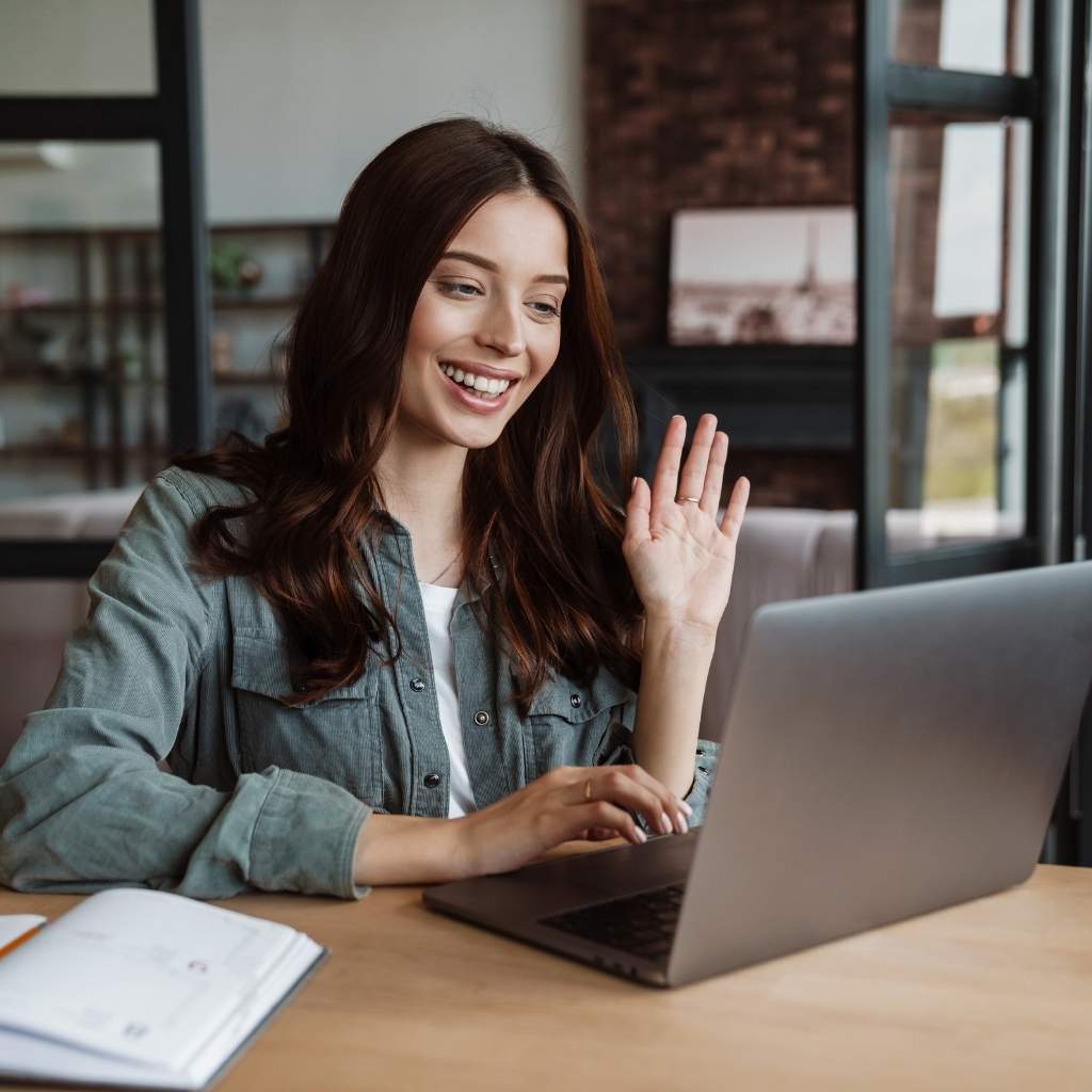 BizBackerz virtual assistant greeting real estate client on video call